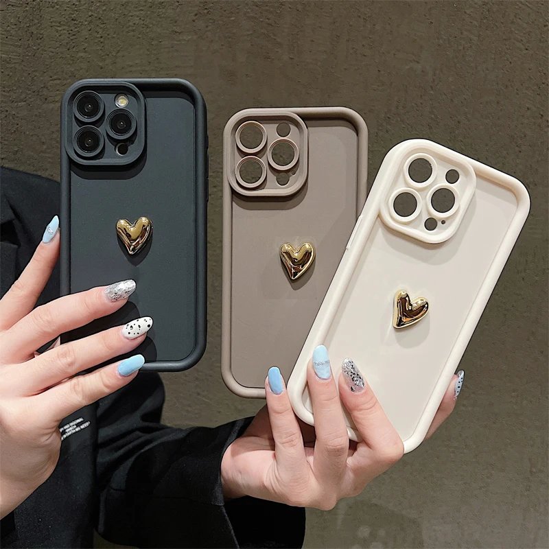 Golden Heart Charm iPhone Case