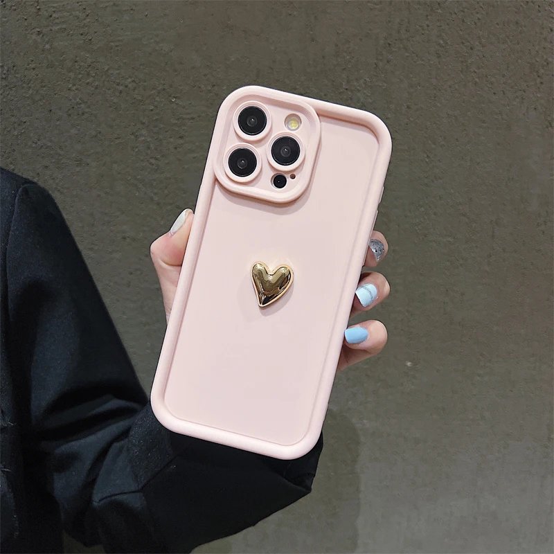 Golden Heart Charm iPhone Case