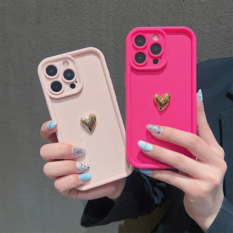 Golden Heart Charm iPhone Case