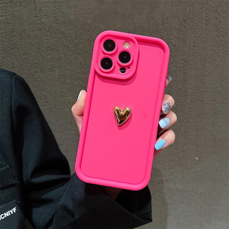 Golden Heart Charm iPhone Case