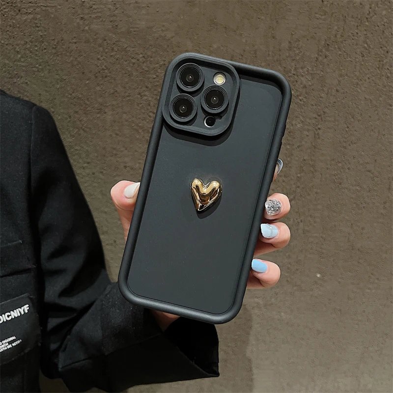 Golden Heart Charm iPhone Case