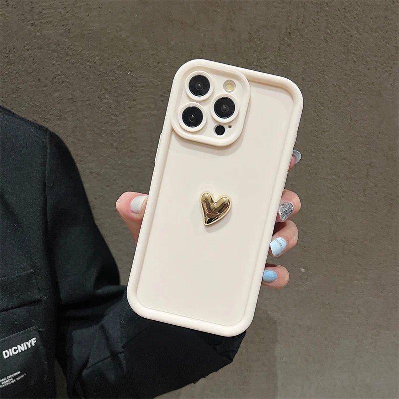 Golden Heart Charm iPhone Case